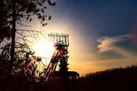 Bergwerk Haard F&ouml;rderturm Industriefotografie Ruhrgebiet Nachtfotografie Bergbau Fotograf Oer Erkenschwick TFP Shooting Pottblitz